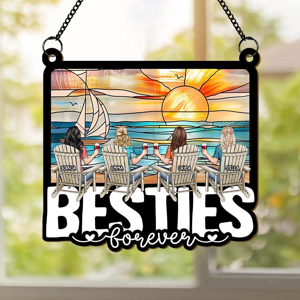 Personalised Besties Forever Friendship Suncatcher