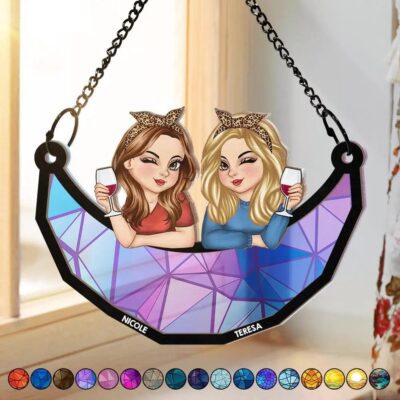 Personalised Besties Sisters Together Suncatcher