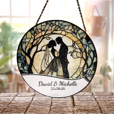 Cherished Wedding Bride Groom Keepsake Custom Suncatcher