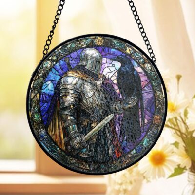 Dark Fantasy Game Armored Warrior Suncatcher