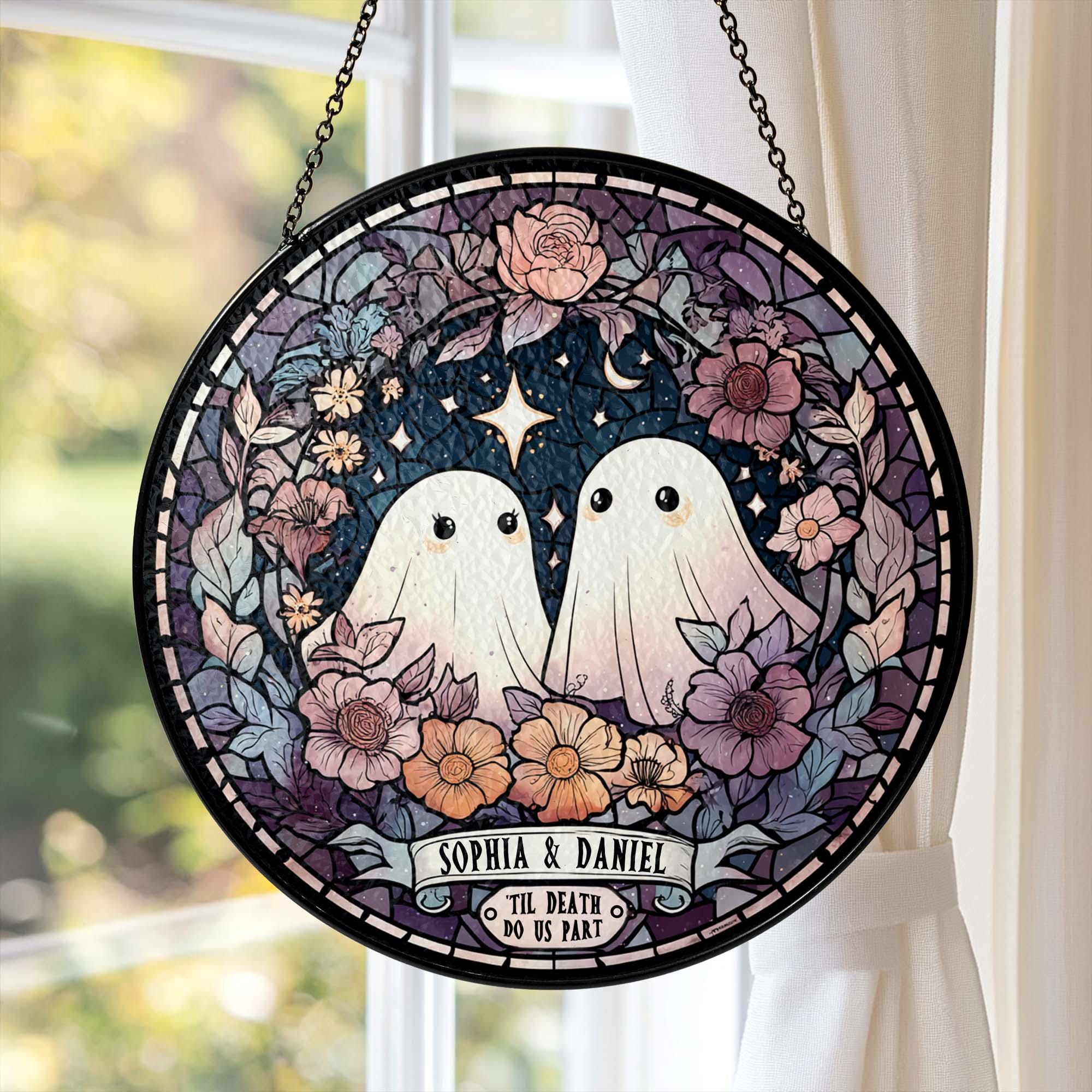 Custom Ghost Couple Halloween Suncatcher