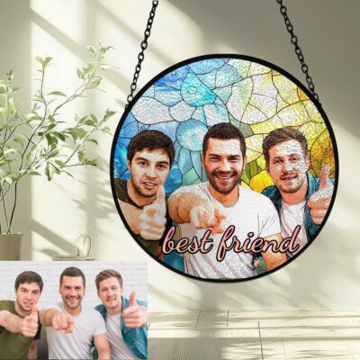 Personalised Brothers Portrait Friendship Suncatcher