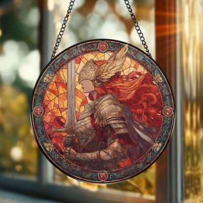 Dark Fantasy Game Warrior Knight Suncatcher