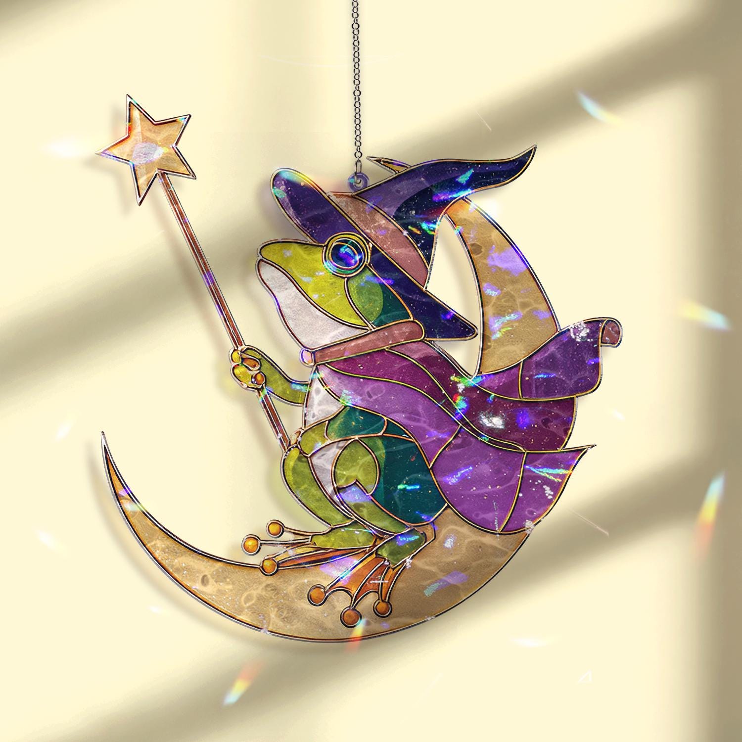 Wizard Frog Moon Halloween Suncatcher - Image 2