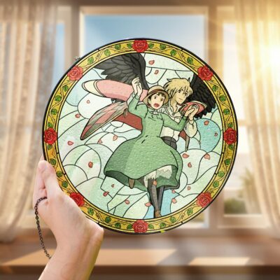 Howls Moving Castle Glass Suncatcher
