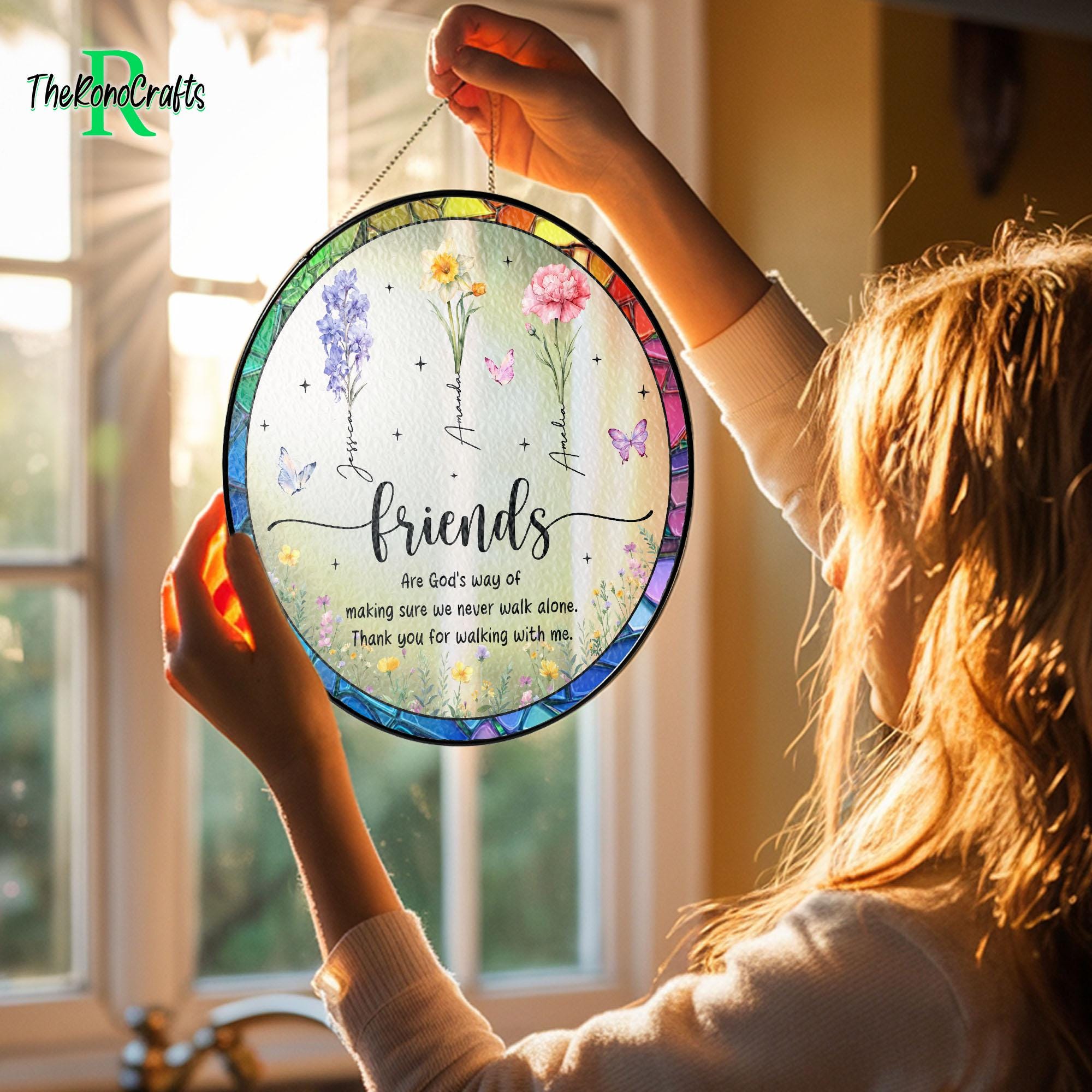 Besties Birth Month Flower Suncatcher - Image 4