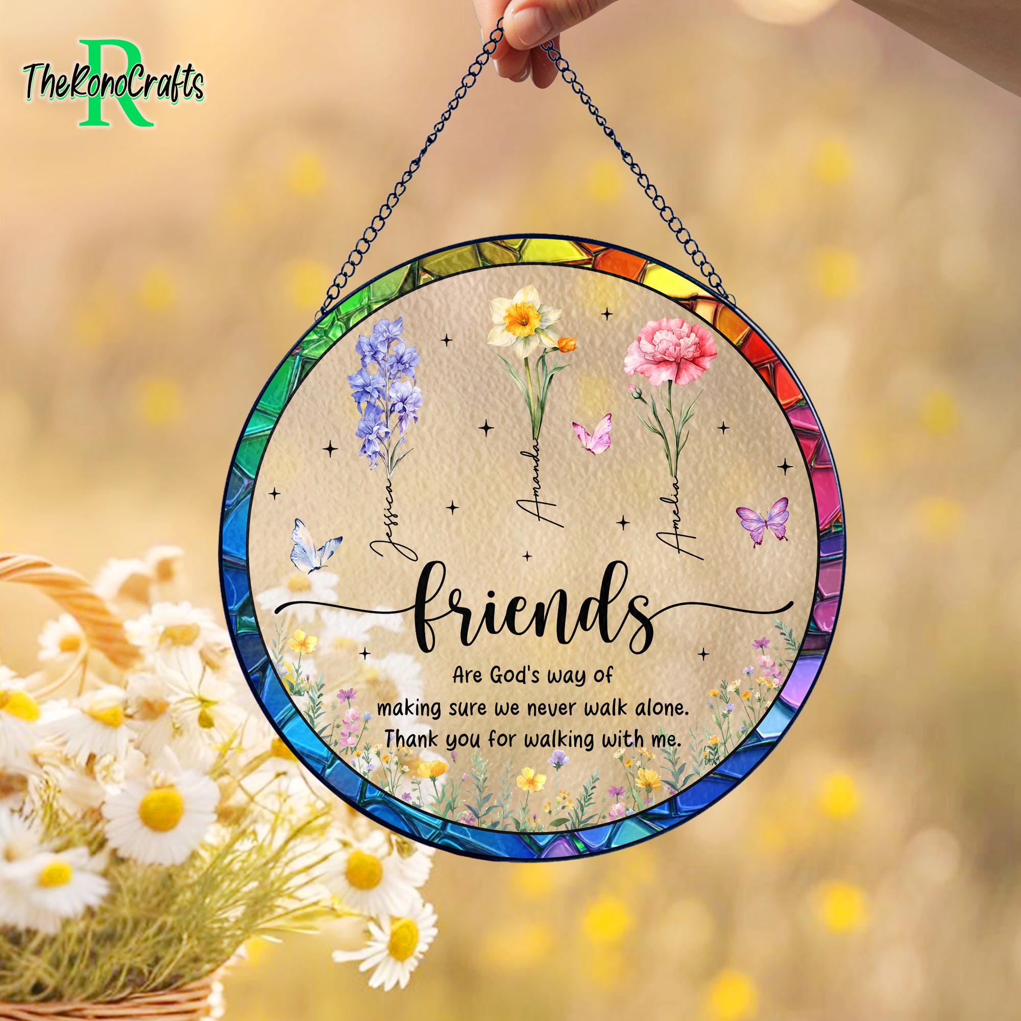 Besties Birth Month Flower Suncatcher - Image 2