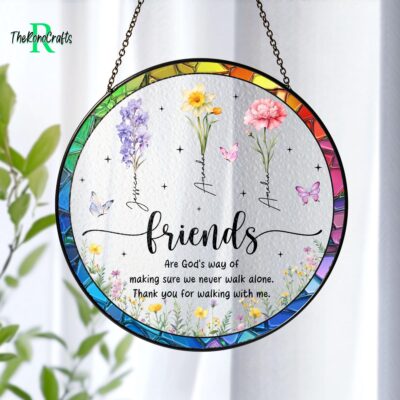 Besties Birth Month Flower Suncatcher