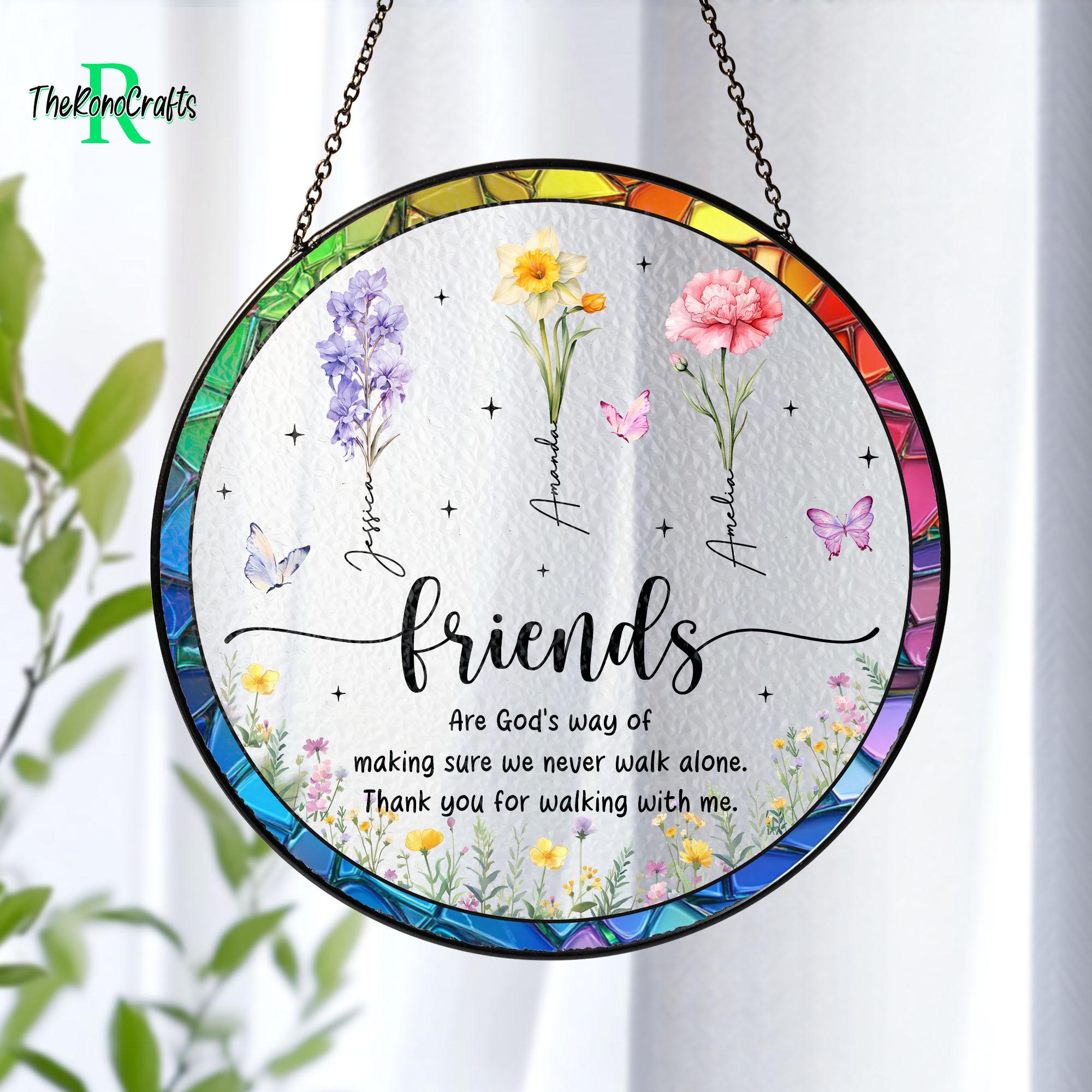 Besties Birth Month Flower Suncatcher