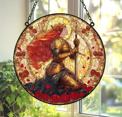 Dark Fantasy Game Scarlet Warrior Suncatcher