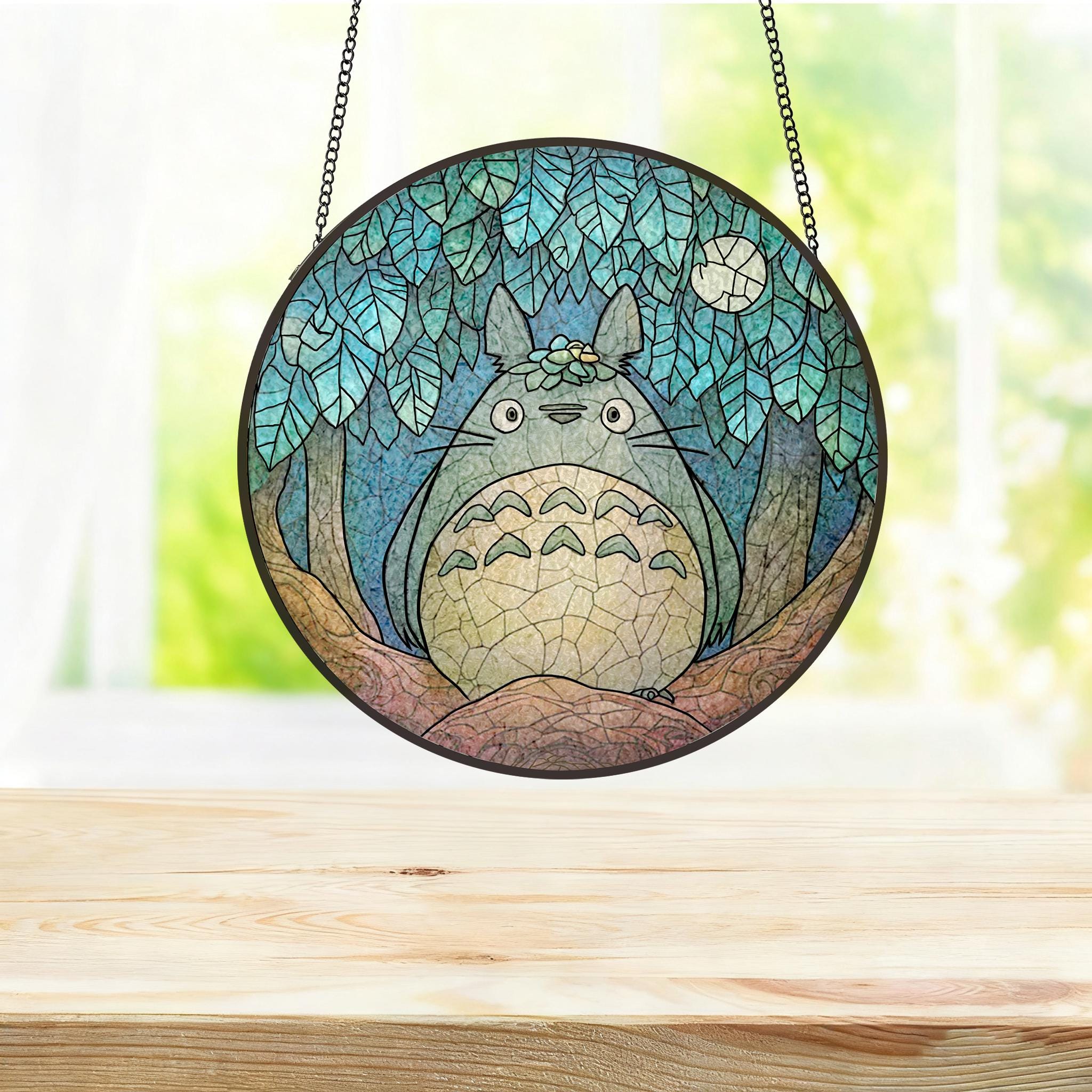 Totoro Anime Fan Glass Suncatcher - Image 4