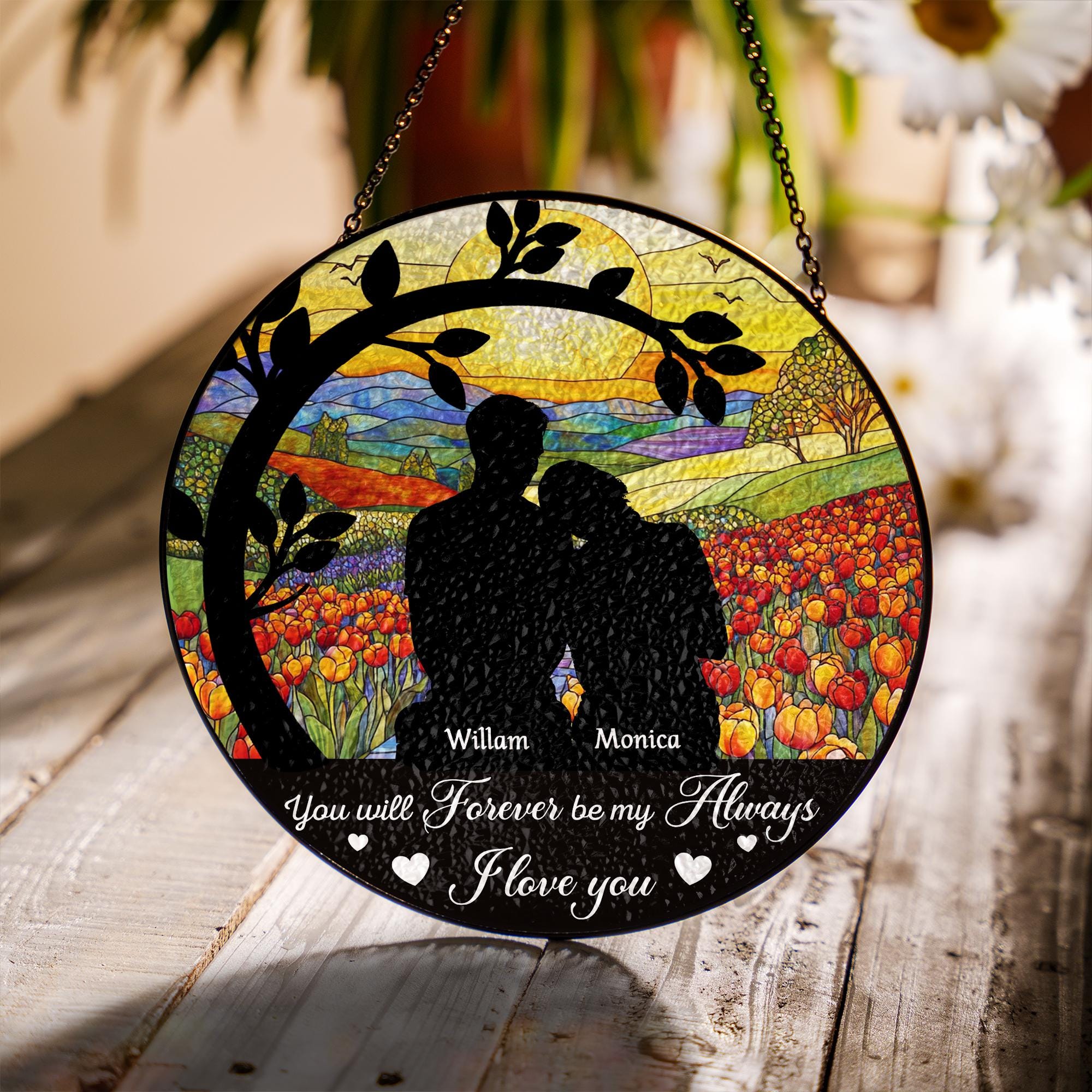 Couple Forever Always Custom Suncatcher - Image 2