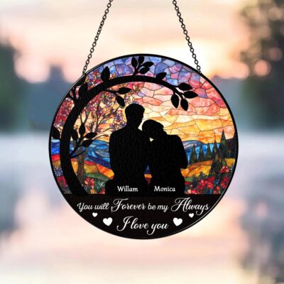 Couple Forever Always Custom Suncatcher