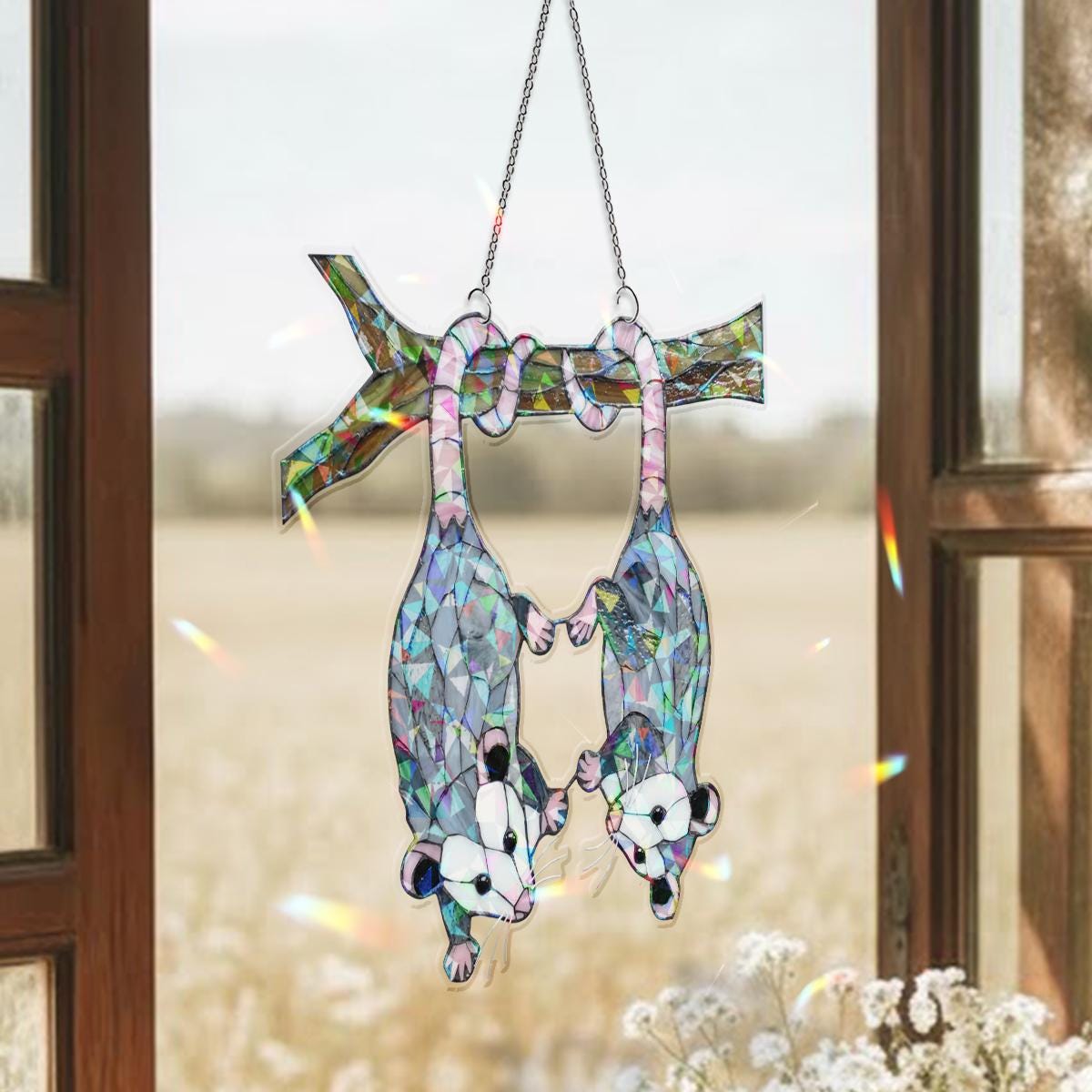Couple Possum Upside Down Suncatcher - Image 3