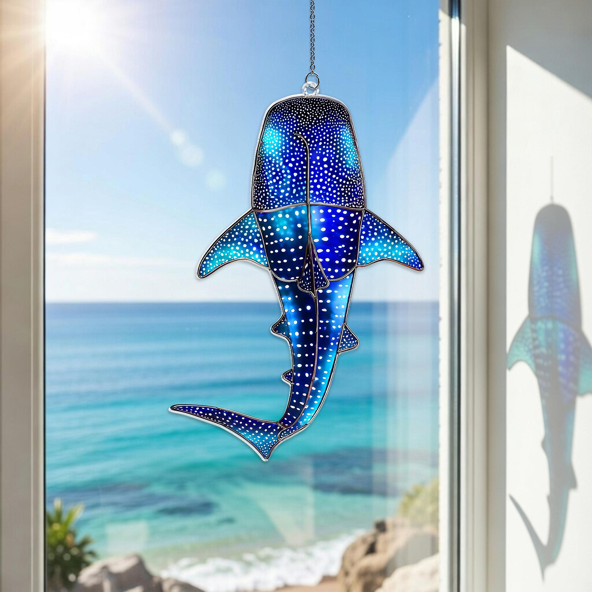 Whale Shark Iridescent Ocean Suncatcher - Image 3