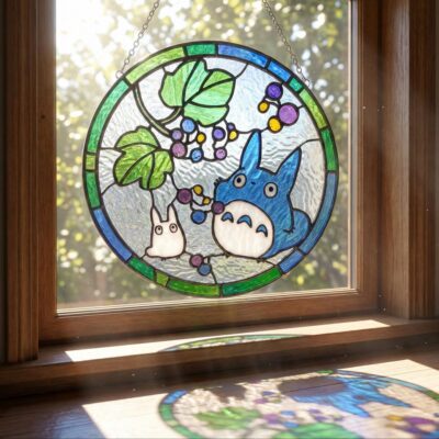 Totoro Reading Anime Character Suncatcher