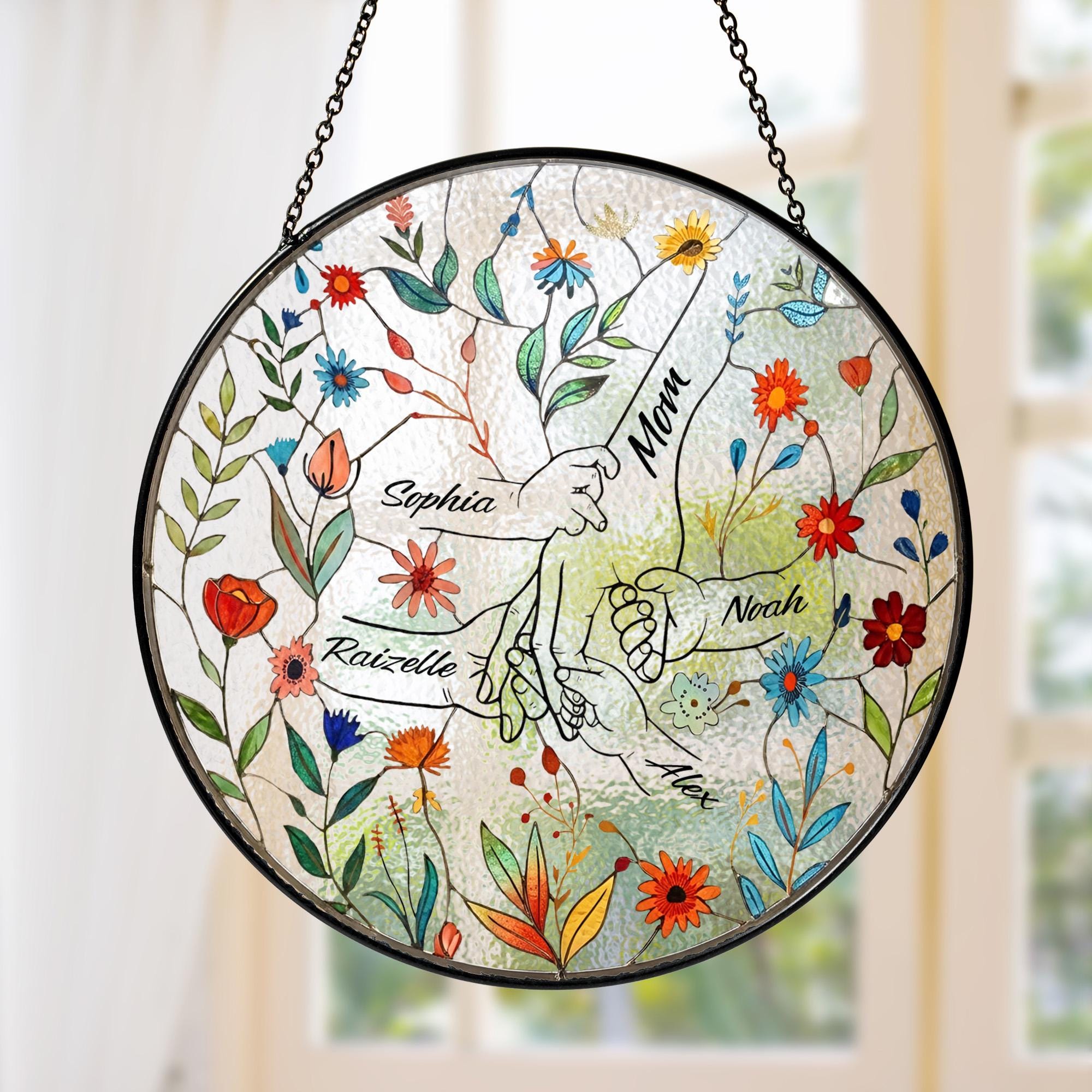 Family Mom Hands Custom Suncatcher