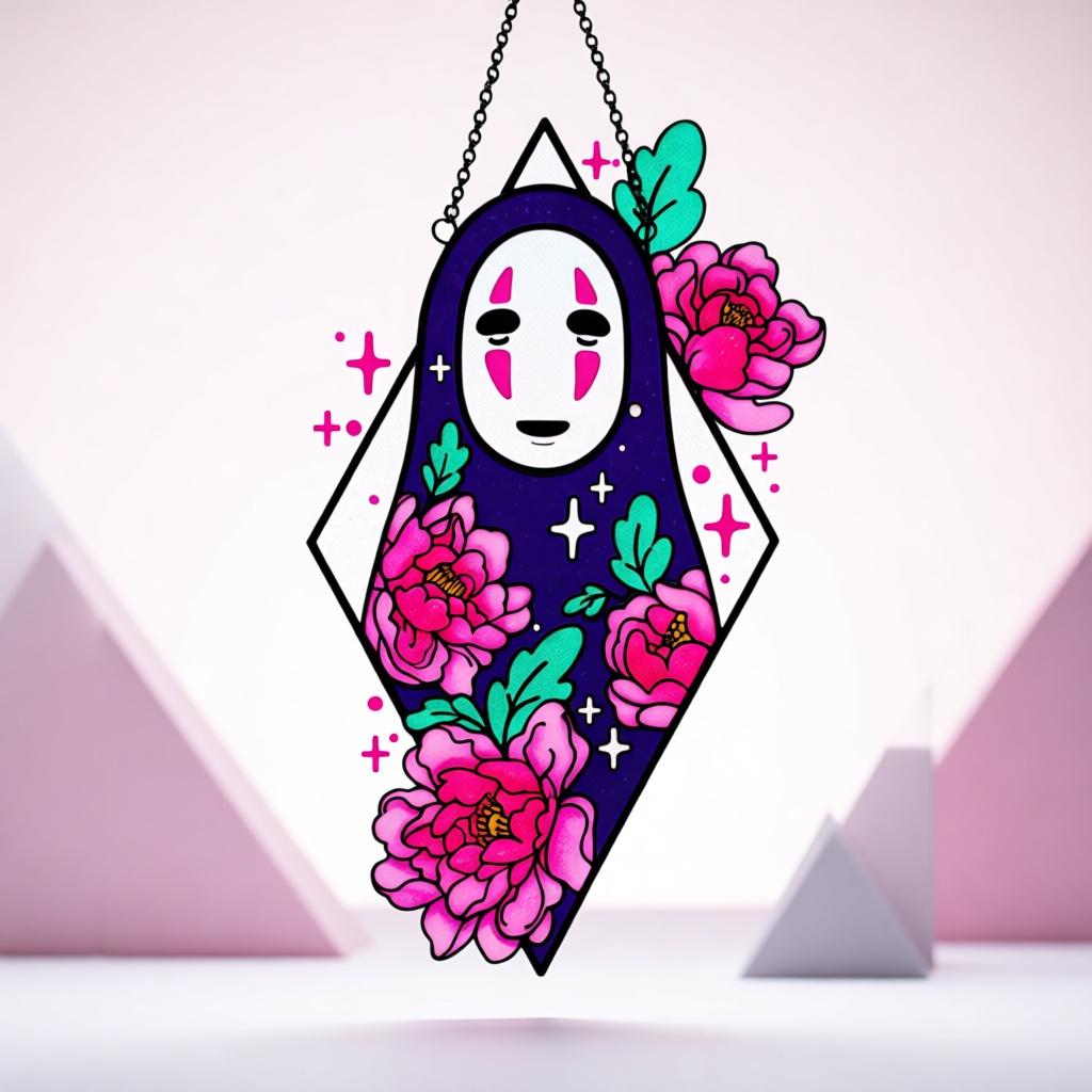 No-Face Anime Resin Glass Suncatcher