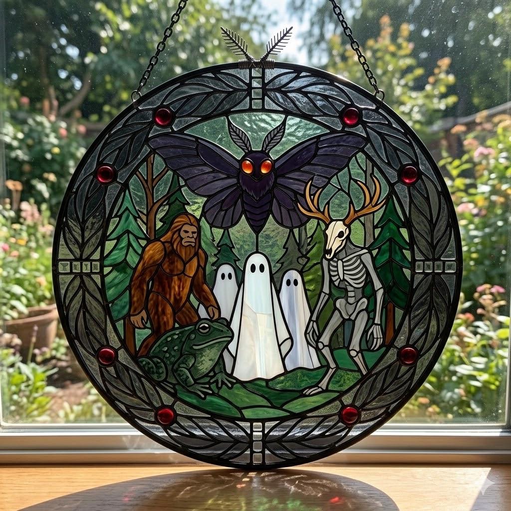 Mothman Cryptid Gothic Halloween Suncatcher - Image 5