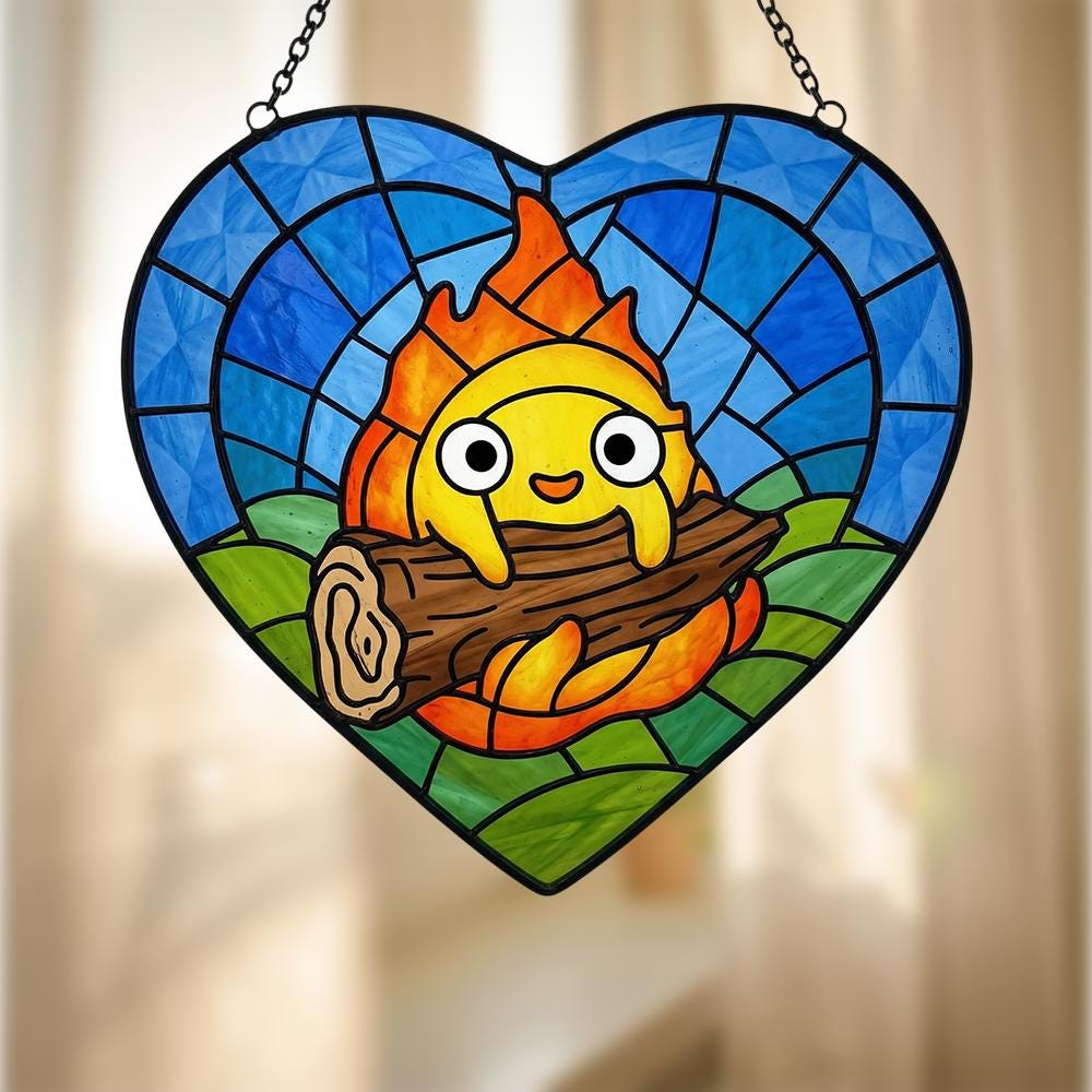 Japanese Anime Fire Glass Suncatcher - Image 5