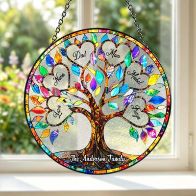 Family Tree Mom Grandma Custom Suncatcher