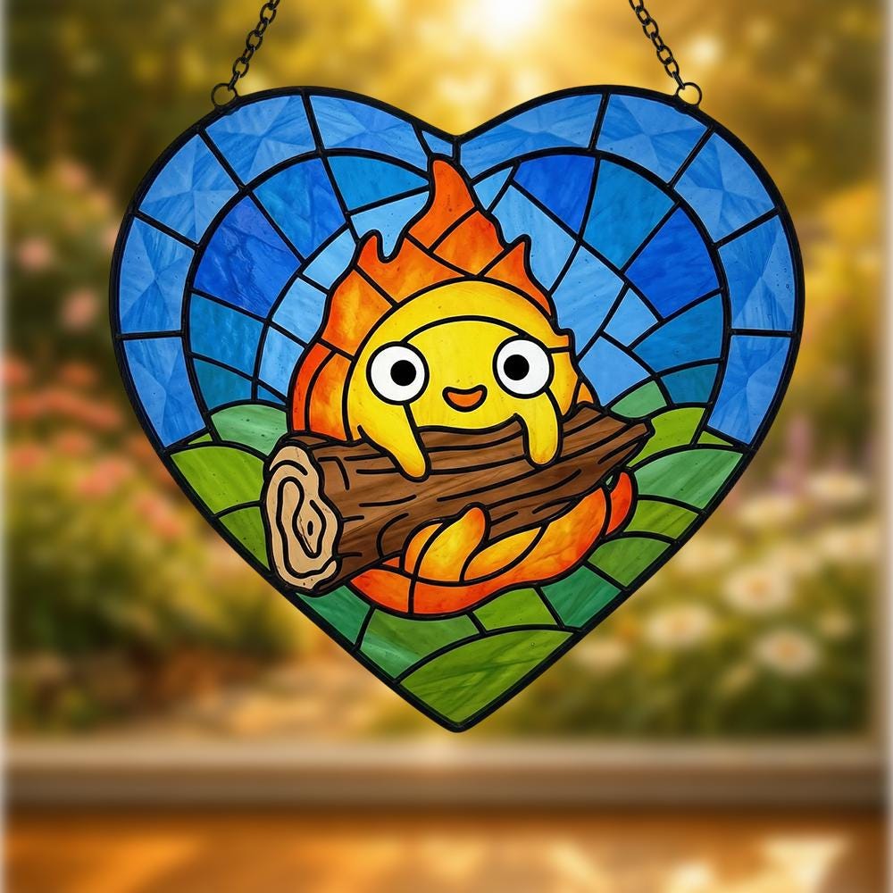 Japanese Anime Fire Glass Suncatcher - Image 3