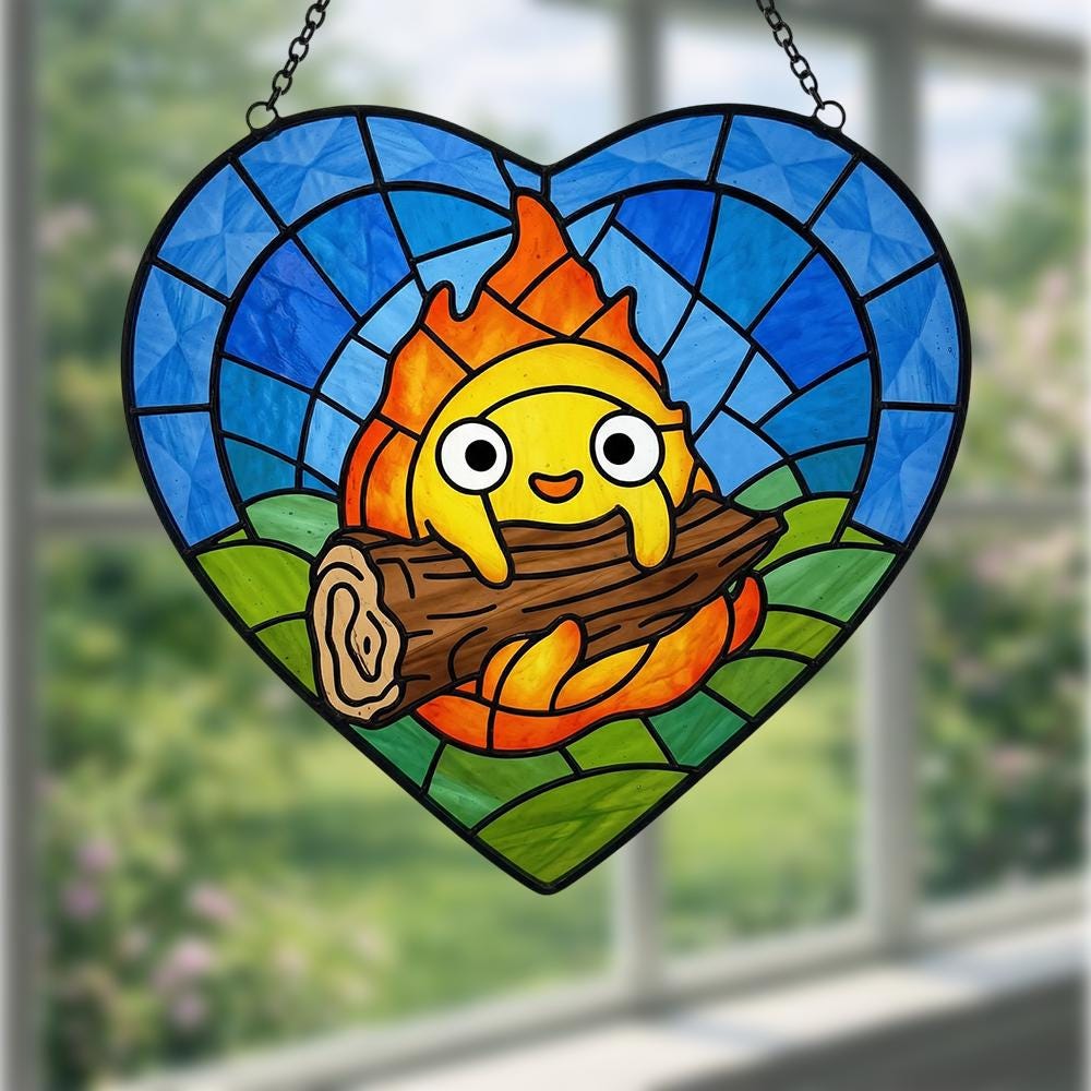 Japanese Anime Fire Glass Suncatcher - Image 4
