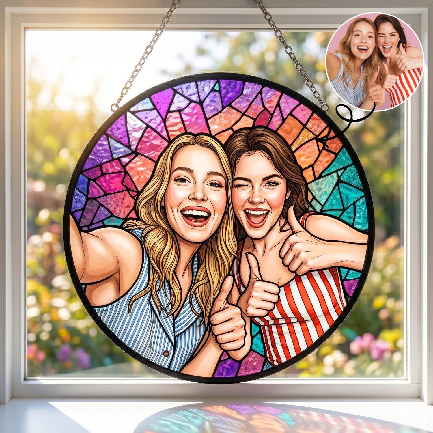 Personalised Custom Photo Glass Suncatcher