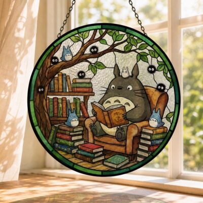 Totoro Garden Reading Glass Suncatcher