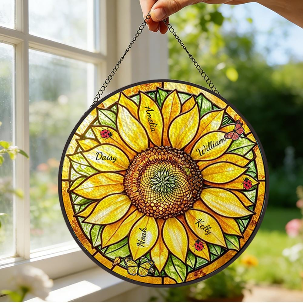 Family Sunflower Love Custom Suncatcher - Image 2