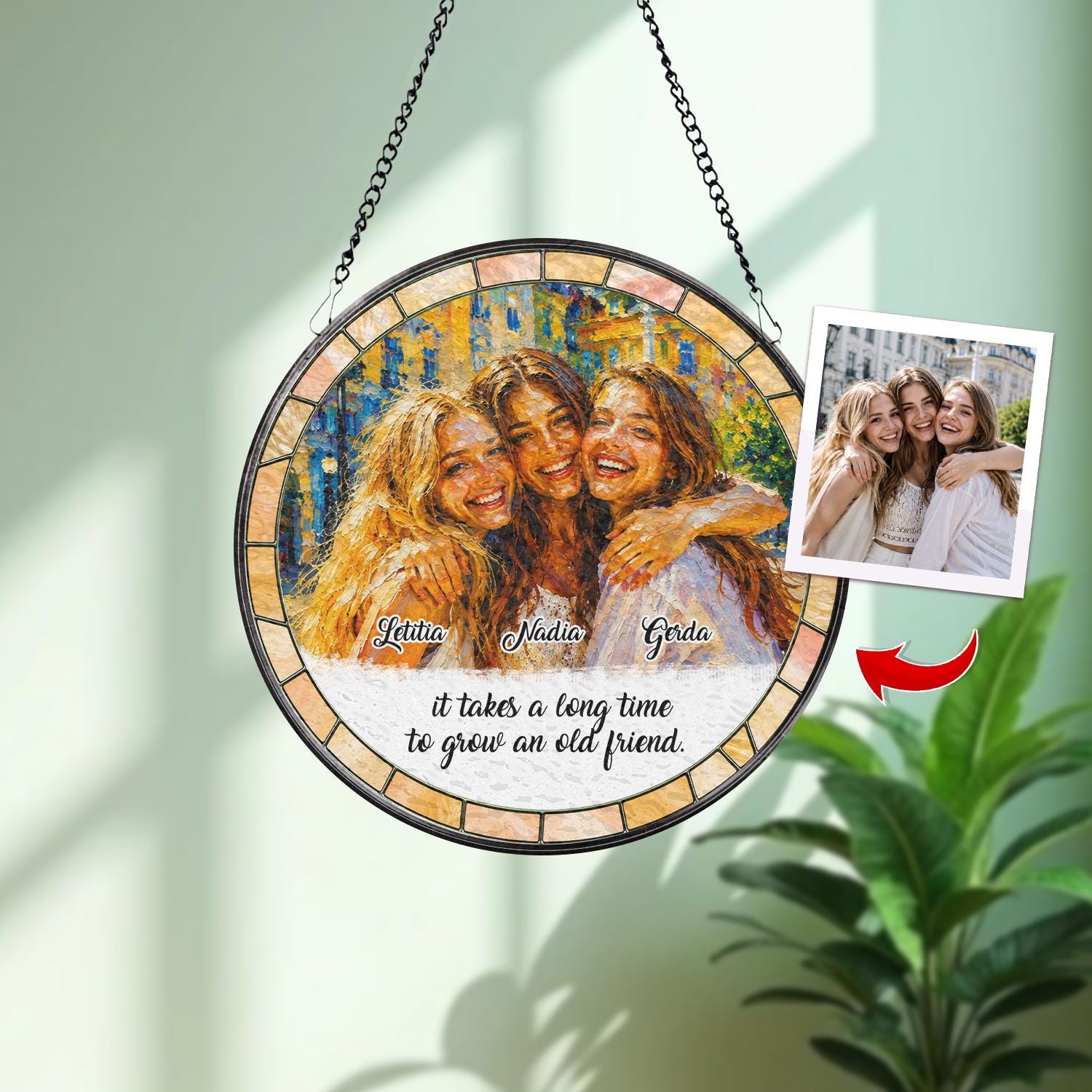 Personalised Friendship Stained Glass Suncatcher - Image 2