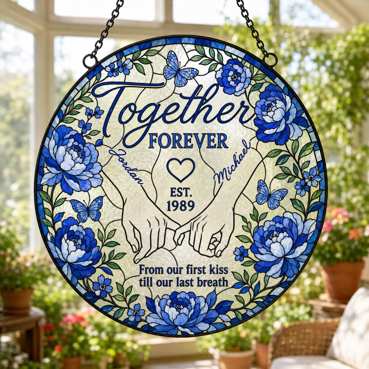Anniversary Romantic Pinky Swear Custom Suncatcher - Image 2