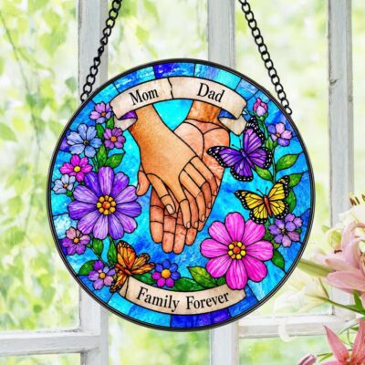 Family Mom Dad Love Custom Suncatcher