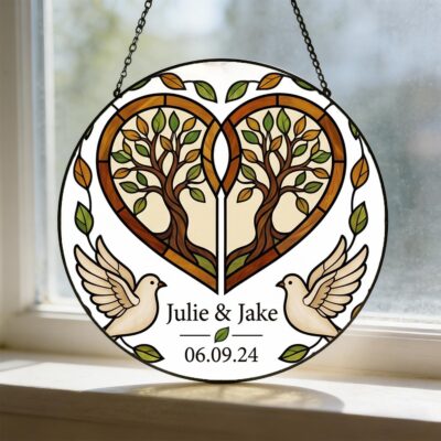 Heartfelt Tree Wedding Keepsake Custom Suncatcher