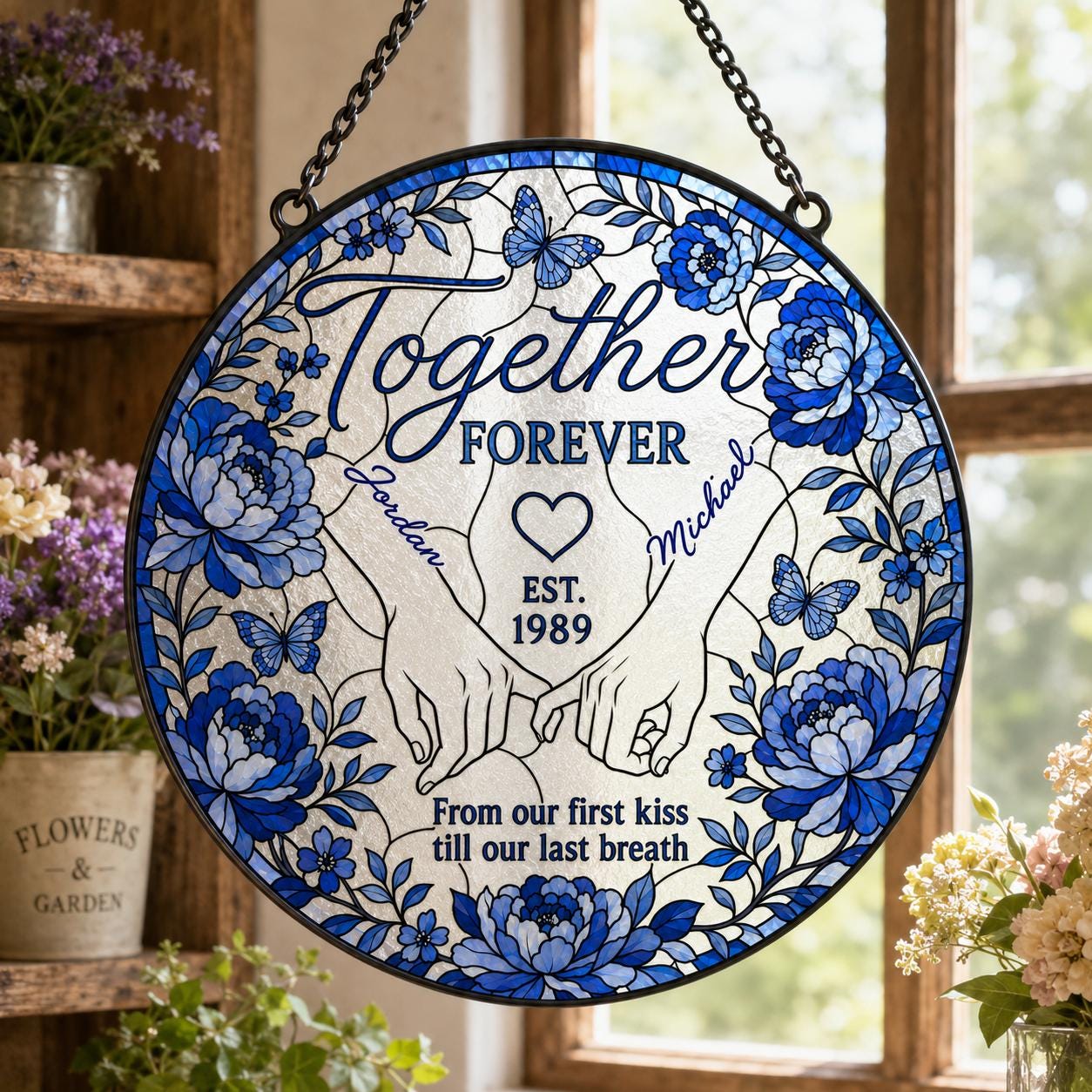 Anniversary Romantic Pinky Swear Custom Suncatcher - Image 3