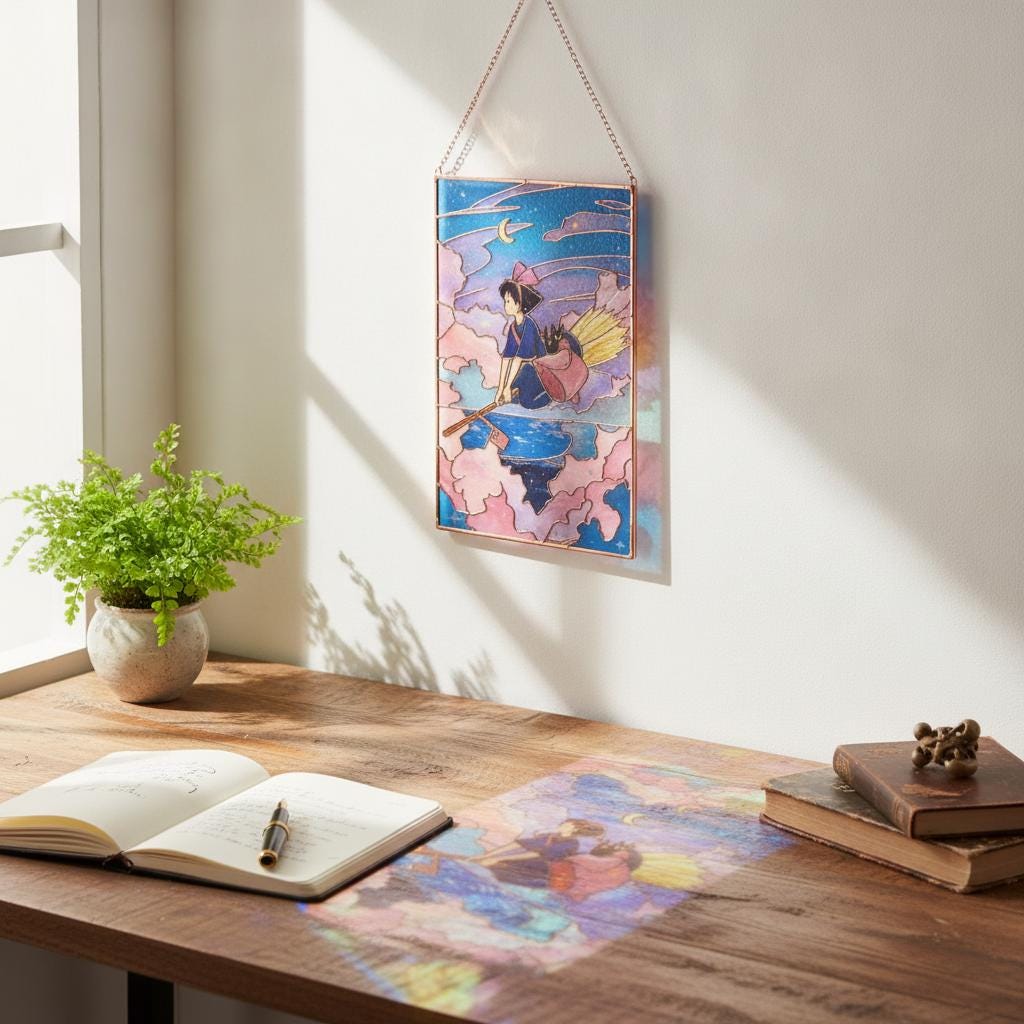 Kiki Delivery Anime Glass Suncatcher