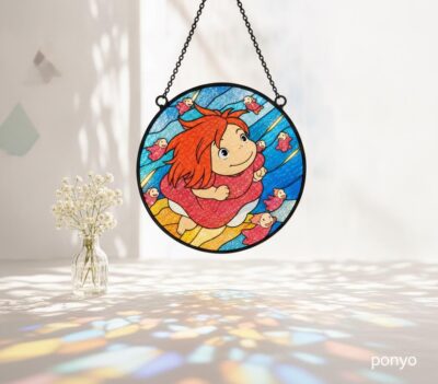 Ponyo Anime Window Glass Suncatcher