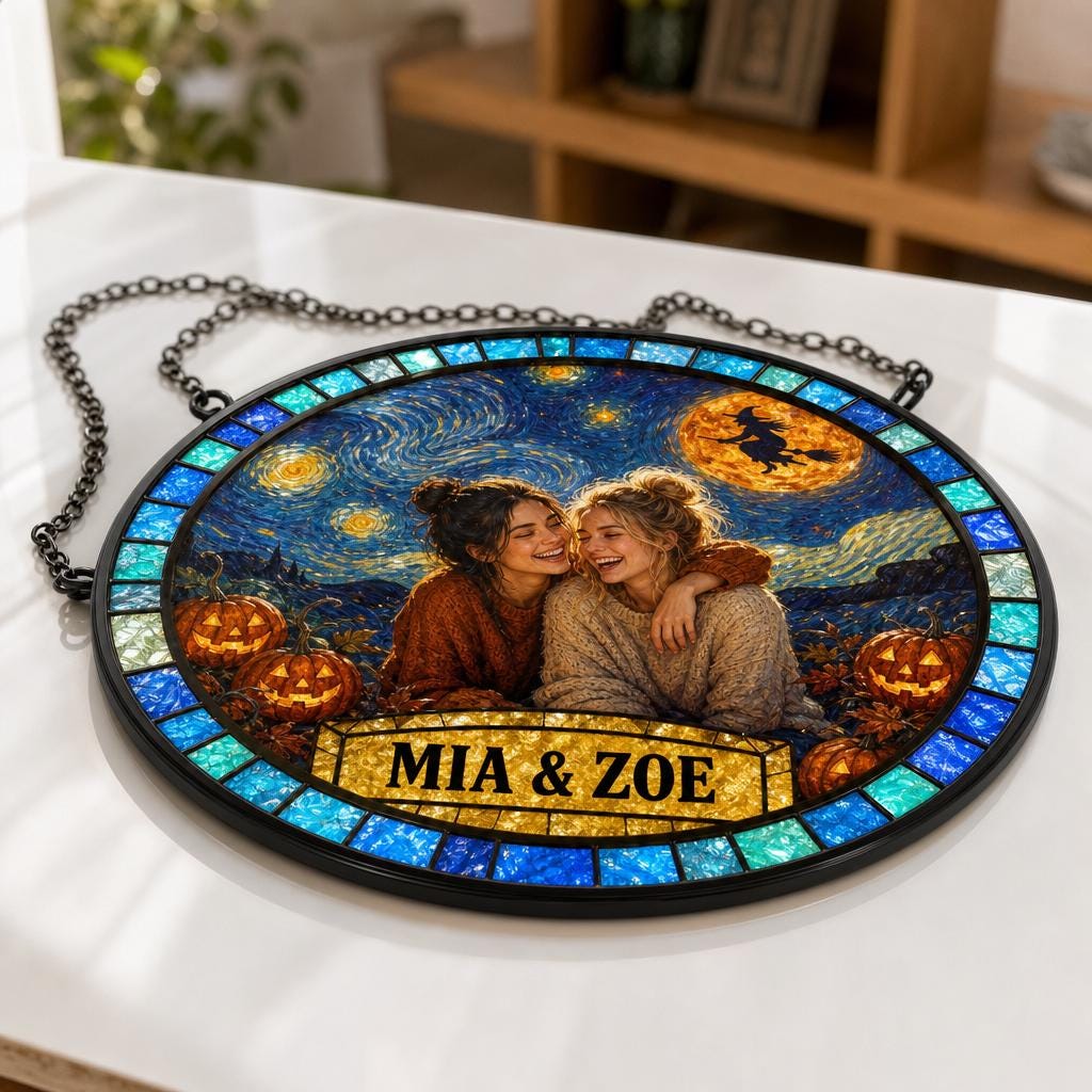 Personalised Friend Photo Halloween Suncatcher - Image 3