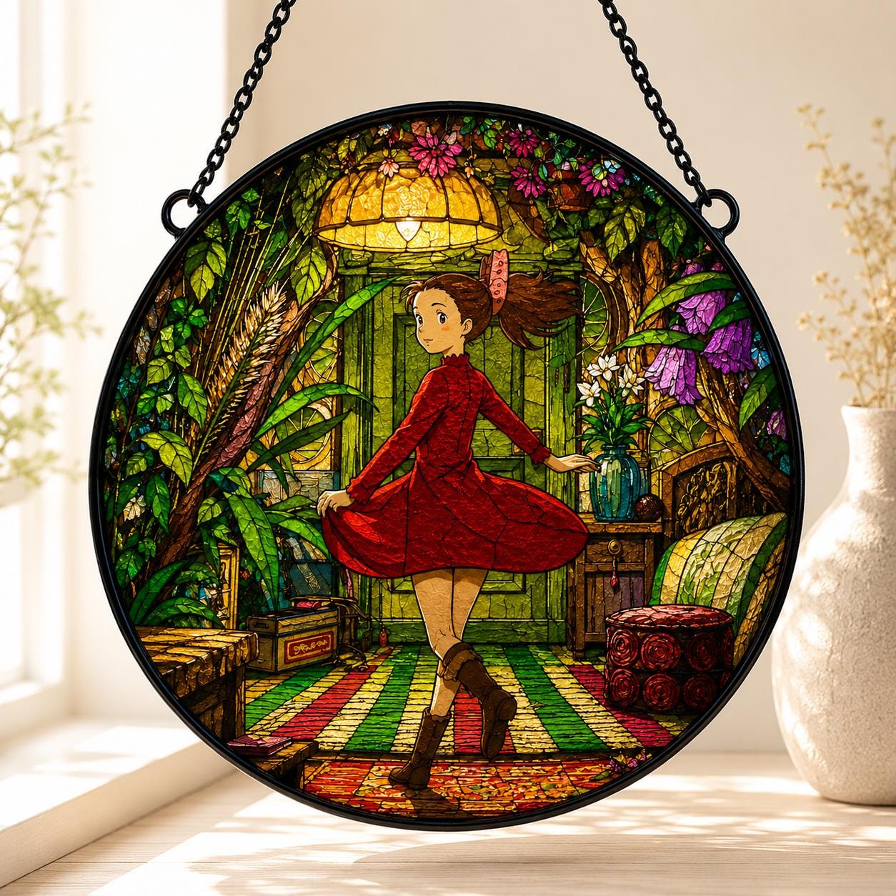 Arrietty Whimsical Fantasy Glass Suncatcher - Image 2