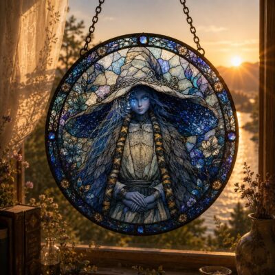 Dark Fantasy Game Gothic Sorceress Suncatcher