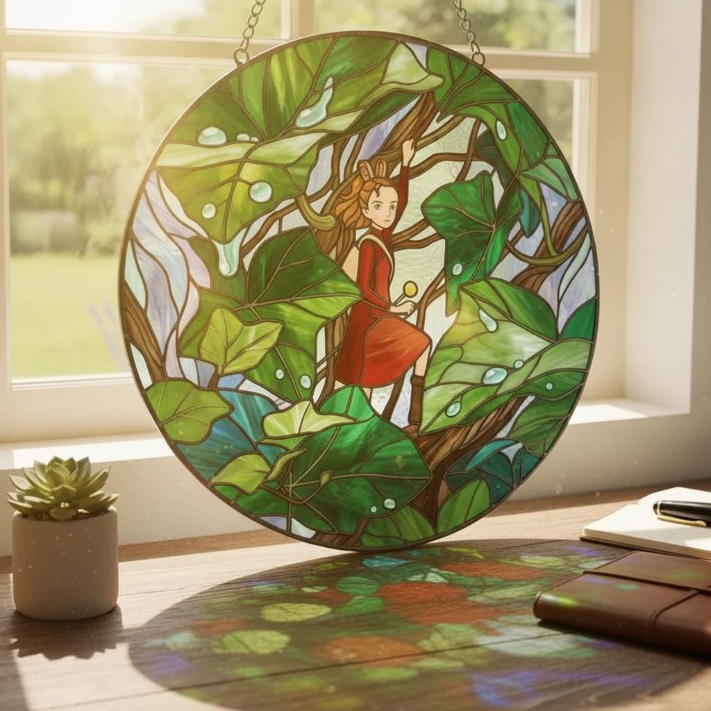 Arrietty Anime Girl Forest Suncatcher - Image 2
