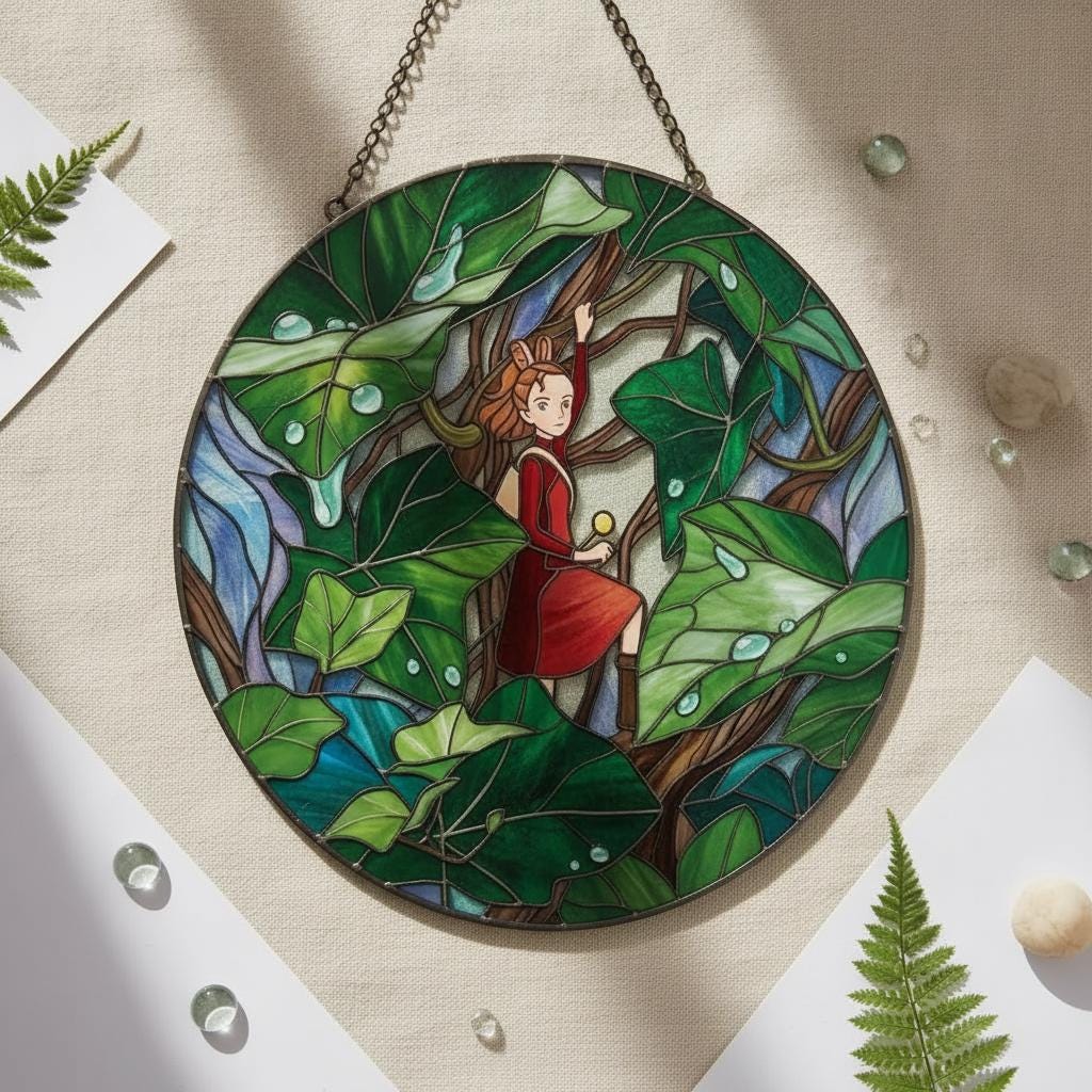 Arrietty Anime Girl Forest Suncatcher - Image 3