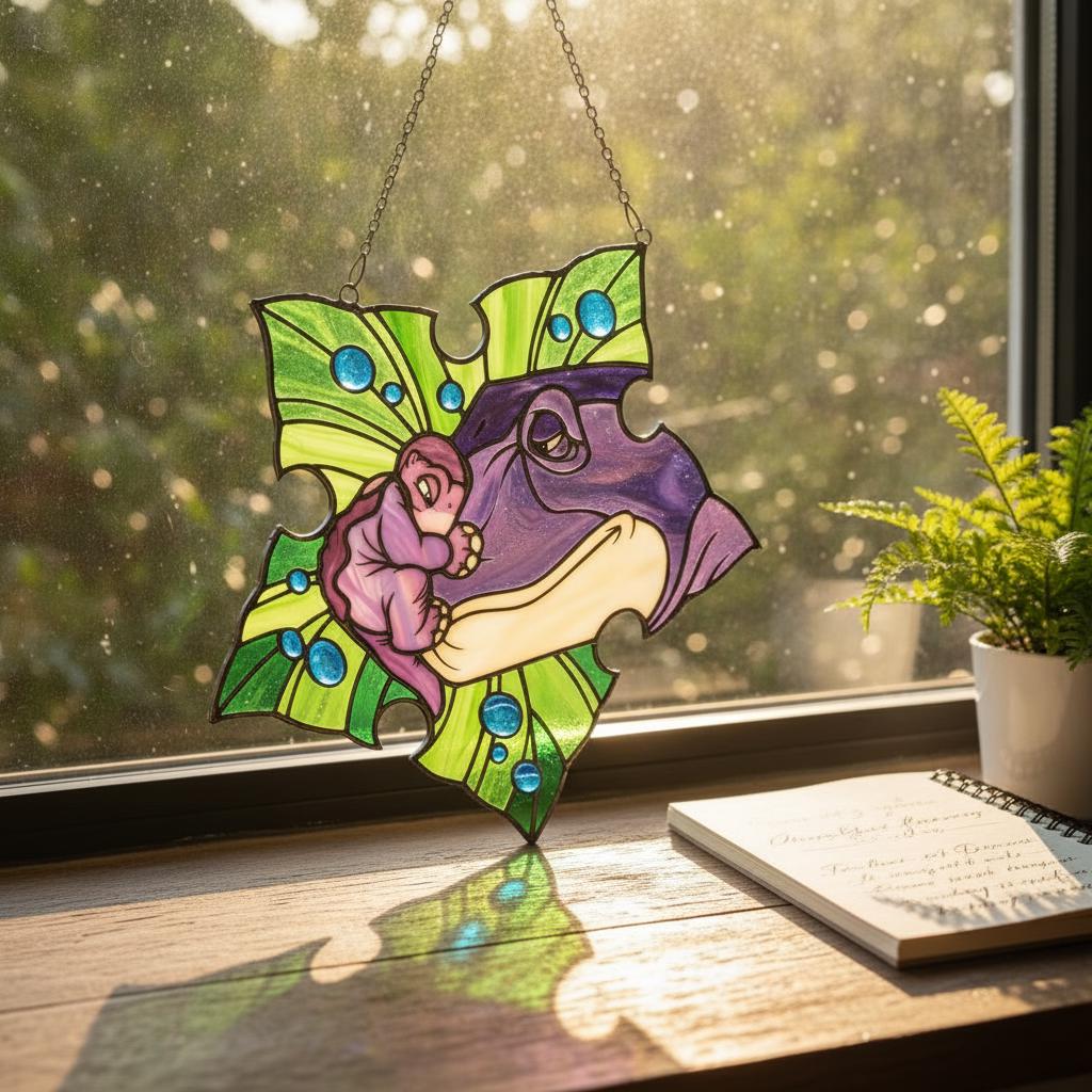 Dinosaur Mother Baby Nursery Suncatcher