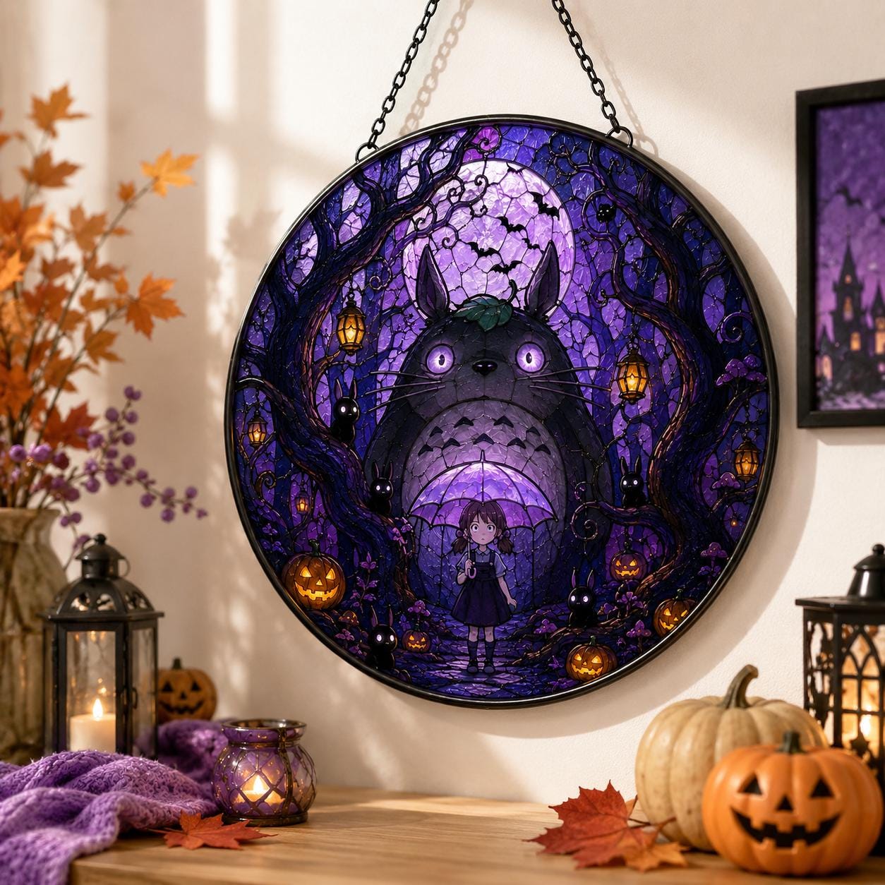 Totoro Halloween Spooky Anime Suncatcher - Image 3