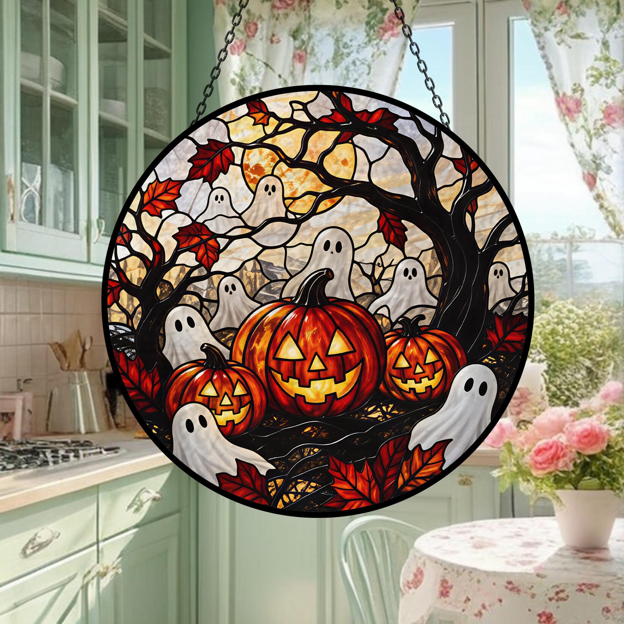 Personalised Halloween Pumpkin Ghost Suncatcher - Image 4