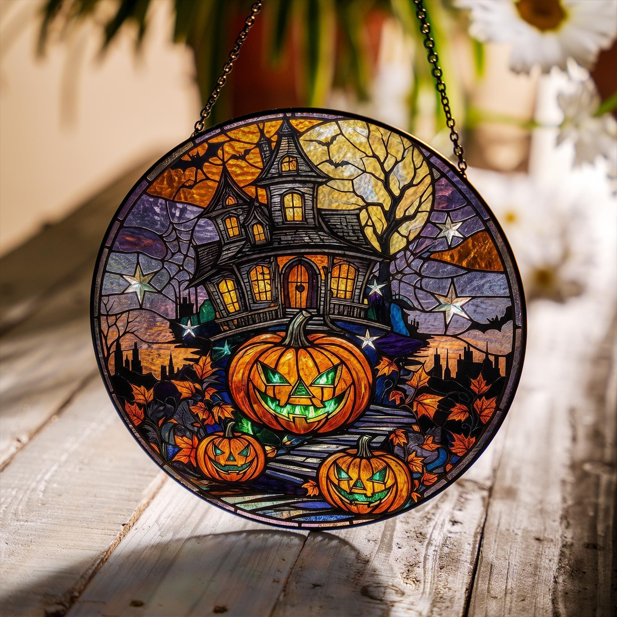 Halloween Haunted House Spooky Suncatcher - Image 3