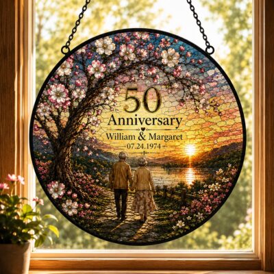 Anniversary Cherished Tree Of Life Custom Suncatcher
