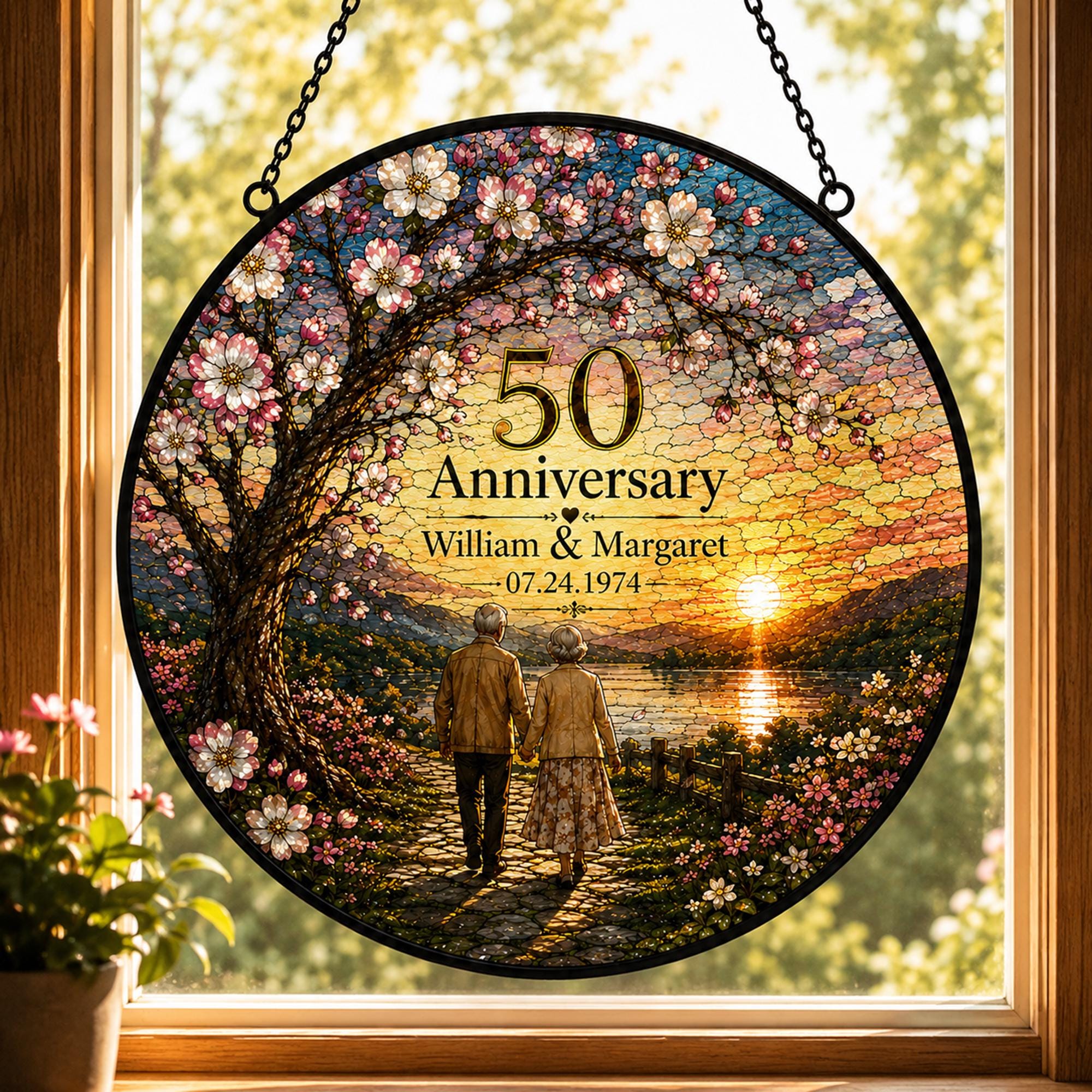 Anniversary Cherished Tree Of Life Custom Suncatcher