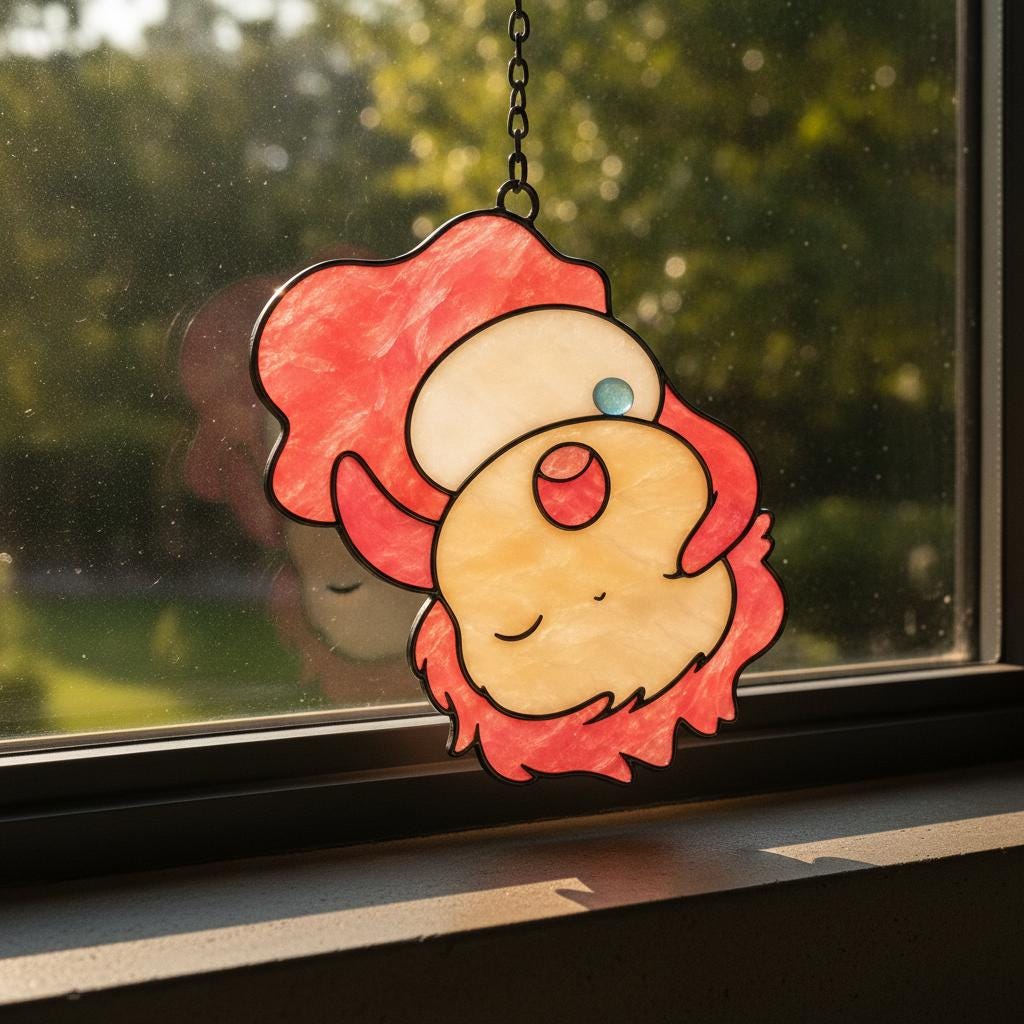Ponyo Sleeping Anime Glass Suncatcher - Image 2