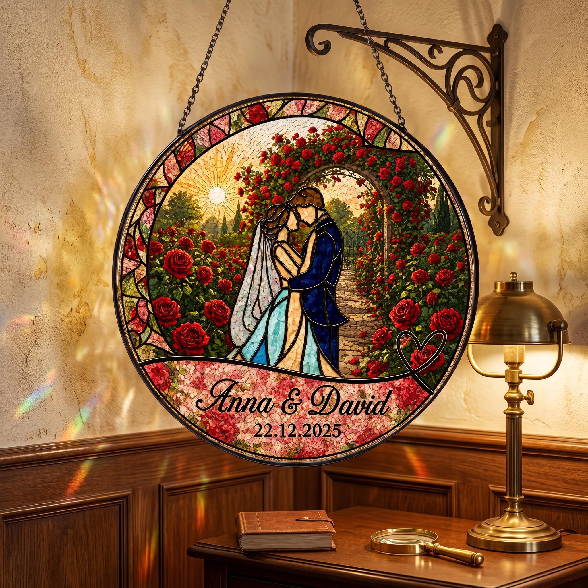 Loving Wedding Bride Groom Custom Suncatcher - Image 2